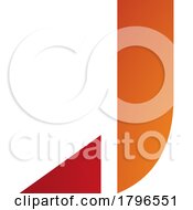 Poster, Art Print Of Orange And Red Letter J Icon With A Triangular Tip