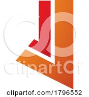 Poster, Art Print Of Orange And Red Letter J Icon With Straight Lines