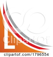 Poster, Art Print Of Orange And Red Letter L Icon With Layers