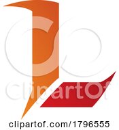 Poster, Art Print Of Orange And Red Letter L Icon With Sharp Spikes