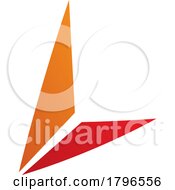 Poster, Art Print Of Orange And Red Letter L Icon With Triangles