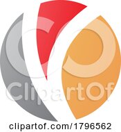 Poster, Art Print Of Orange And Red Letter O Icon With A V Shape