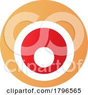 Poster, Art Print Of Orange And Red Letter O Icon With Nested Circles