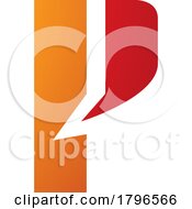 Poster, Art Print Of Orange And Red Letter P Icon With A Bold Rectangle