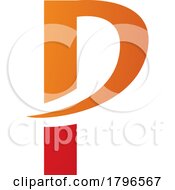 Poster, Art Print Of Orange And Red Letter P Icon With A Pointy Tip