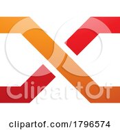 Poster, Art Print Of Orange And Red Letter X Icon With Crossing Lines