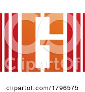 Poster, Art Print Of Orange And Red Letter G Icon With Vertical Stripes