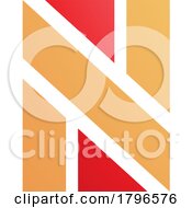 Poster, Art Print Of Orange And Red Rectangle Shaped Letter N Icon