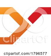 Poster, Art Print Of Orange And Red Rail Switch Shaped Letter Y Icon