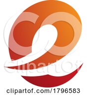 Poster, Art Print Of Orange And Red Lowercase Letter E Icon With Soft Spiky Curves