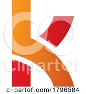 Poster, Art Print Of Orange And Red Lowercase Letter K Icon With Overlapping Paths