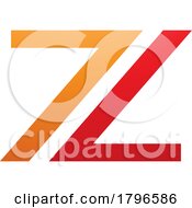 Poster, Art Print Of Orange And Red Number 7 Shaped Letter Z Icon