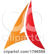 Poster, Art Print Of Orange And Red Paper Plane Shaped Letter A Icon