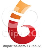 Poster, Art Print Of Orange And Red Curly Spike Shape Letter B Icon