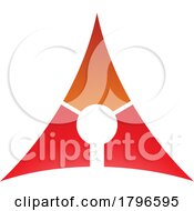 Poster, Art Print Of Orange And Red Deflated Triangle Letter A Icon