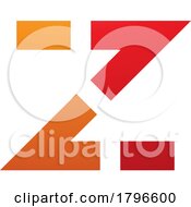 Poster, Art Print Of Orange And Red Dotted Line Shaped Letter Z Icon