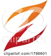 Orange And Red Fire Shaped Letter Z Icon