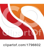 Orange And Red Fish Fin Shaped Letter S Icon
