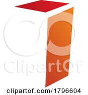 Poster, Art Print Of Orange And Red Folded Letter I Icon