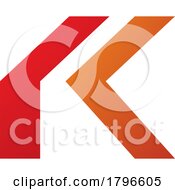 Orange And Red Folded Letter K Icon