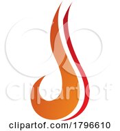 Poster, Art Print Of Orange And Red Hook Shaped Letter J Icon
