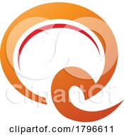 Poster, Art Print Of Orange And Red Hook Shaped Letter Q Icon
