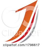 Poster, Art Print Of Orange And Red Layered Letter J Icon