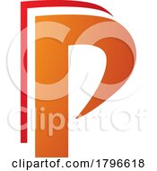 Poster, Art Print Of Orange And Red Layered Letter P Icon