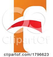 Poster, Art Print Of Orange And Red Letter F Icon With Pointy Tips