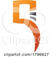 Poster, Art Print Of Orange And Black Square Shaped Letter Q Icon
