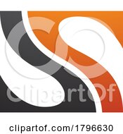 Poster, Art Print Of Orange And Black Fish Fin Shaped Letter S Icon