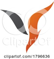 Orange And Black Diving Bird Shaped Letter Y Icon
