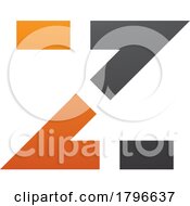 Orange And Black Dotted Line Shaped Letter Z Icon