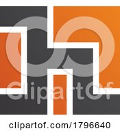 Orange And Black Square Shaped Letter H Icon
