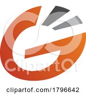 Poster, Art Print Of Orange And Black Striped Oval Letter G Icon