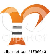 Orange And Black Striped Letter R Icon