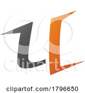 Poster, Art Print Of Orange And Black Spiky Shaped Letter U Icon