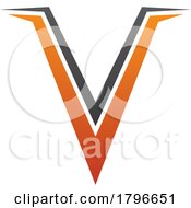 Orange And Black Spiky Shaped Letter V Icon