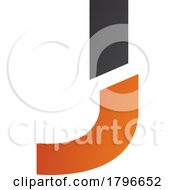 Poster, Art Print Of Orange And Black Split Shaped Letter J Icon