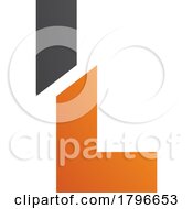 Poster, Art Print Of Orange And Black Split Shaped Letter L Icon