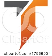 Orange And Black Split Shaped Letter T Icon