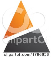 Poster, Art Print Of Orange And Black Split Triangle Shaped Letter A Icon