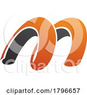 Poster, Art Print Of Orange And Black Spring Shaped Letter M Icon