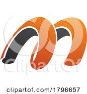 Orange And Black Spring Shaped Letter M Icon