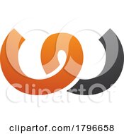 Orange And Black Spring Shaped Letter W Icon