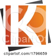 Poster, Art Print Of Orange And Black Square Letter K Icon