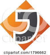 Orange And Black Square Diamond Shaped Letter J Icon