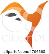 Poster, Art Print Of Orange And Black Rising Bird Shaped Letter Y Icon