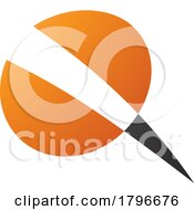 Poster, Art Print Of Orange And Black Screw Shaped Letter Q Icon