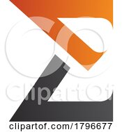 Orange And Black Sharp Elegant Letter E Icon